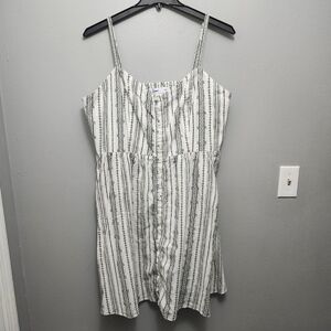 Old navy women's mini smocked back dress linen blend size XXL off white